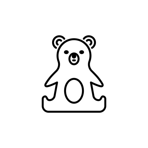 Thin line baby icon toy plaything bear vector image