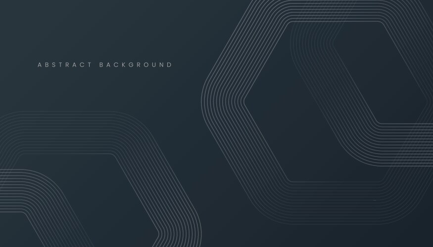 Black background with hexagonal linear pattern vector image