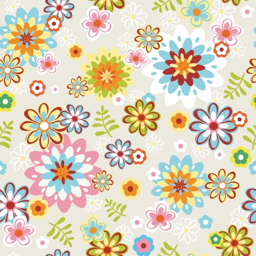 Seamless retro flower pattern Royalty Free Vector Image