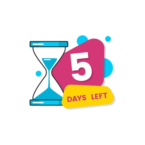 Flat isolated 5 days left sticker for limited Vector Image