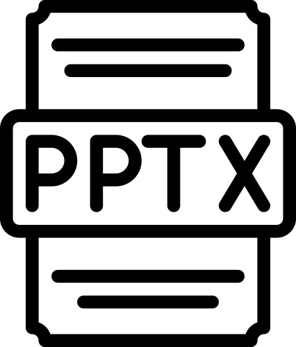 Pptx icons file type spreadsheet files document vector image