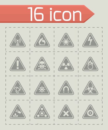 Danger icons set Royalty Free Vector Image - VectorStock