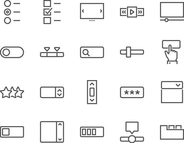 Line ui and ux icons Royalty Free Vector Image
