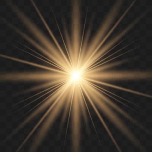 Shining star on transparent background golden Vector Image