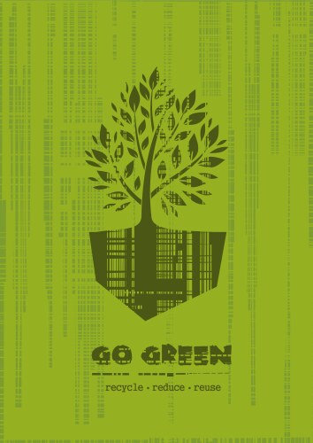 Go green recycle reduce reuse logo design vector image