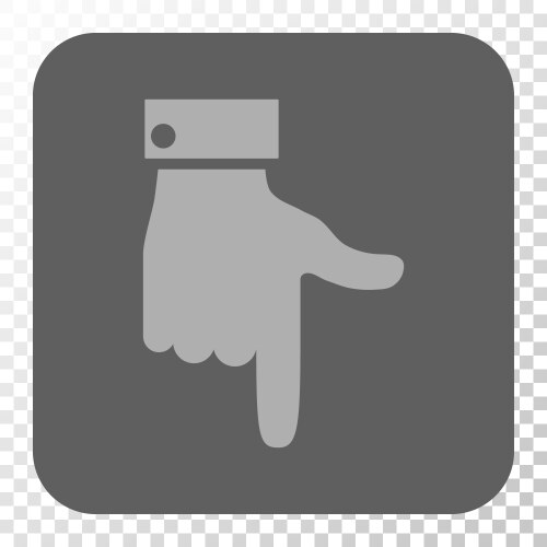 Hand pointer down rounded square button vektorbild
