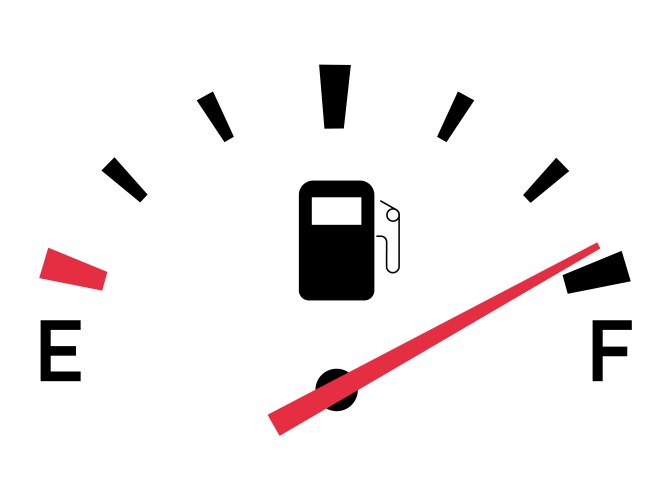 Fuel dashboard gauge sign indicator Royalty Free Vector