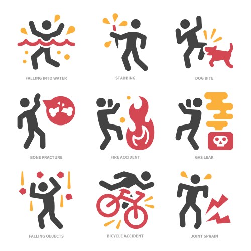Safety & Accident Icons Set – Royalty-Free Vector | VectorStock