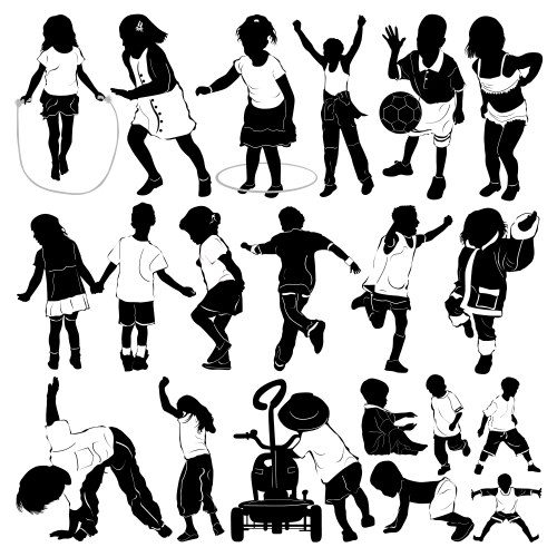 Children Playing Outdoors Vector Image