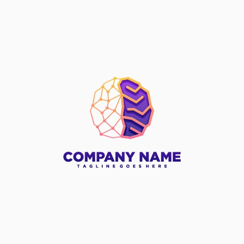 Artificial intelligence brain logo concept Vector Image