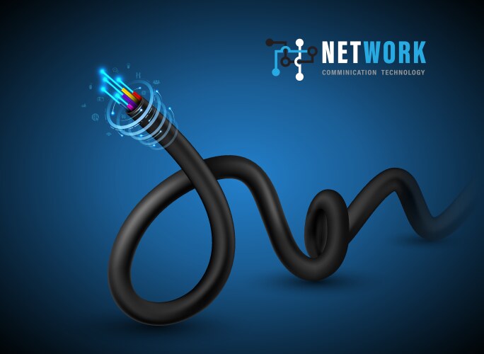 Fiber optic cable Royalty Free Vector Image - VectorStock