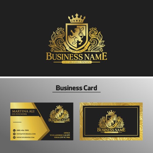 Heraldic Lion Crest Logo Vector Image