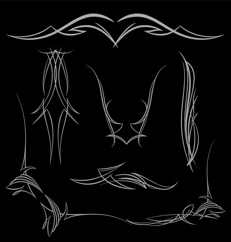 Pinecript Line Style Pinstripe vintage design line art Royalty Free Vector Image