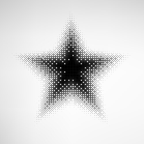 Convex abstract halftone distorted star frame Vector Image