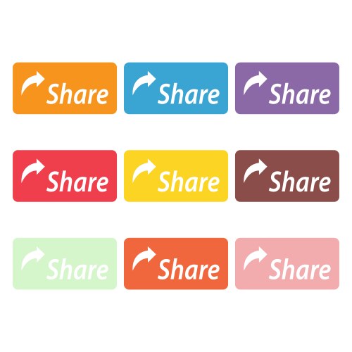 Set of share click button icon modern web sign vector image