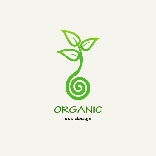 Symbolic sprout tree spiral template for creating Vector Image