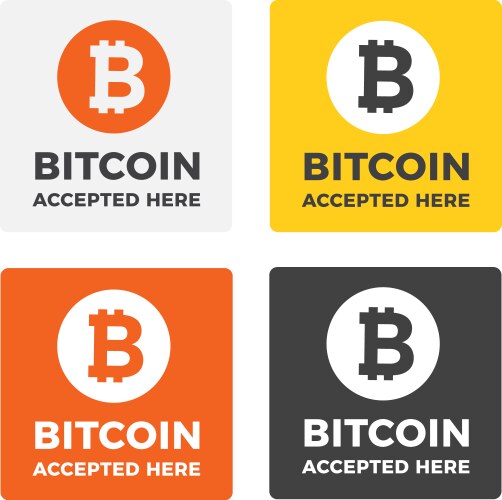 Collection icon bitcoin sign for internet money Vector Image