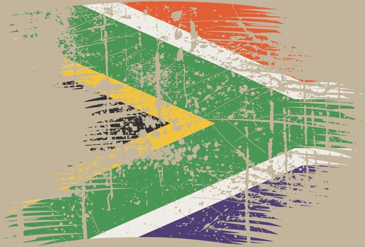 Damaged South Africa Flag Vector Image