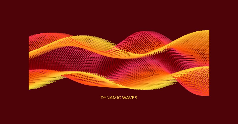 Wavy background array with dynamic particles vector image