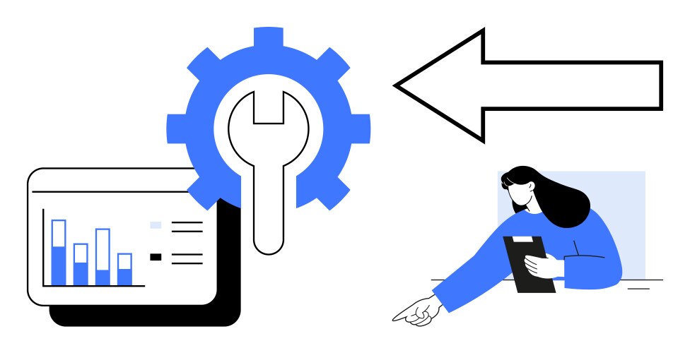 Workflow optimization with data analytics tools vector image