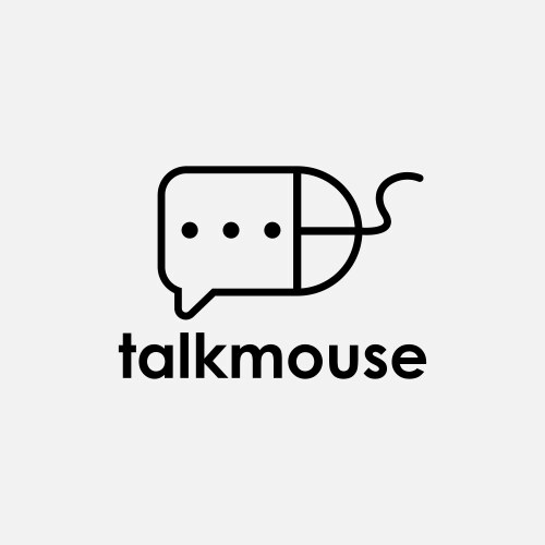 Computer mouse and bubble chat logo icon template vector image