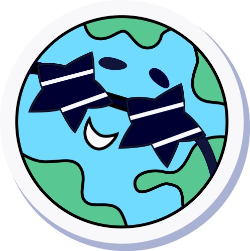 earth doodle sticker vector image