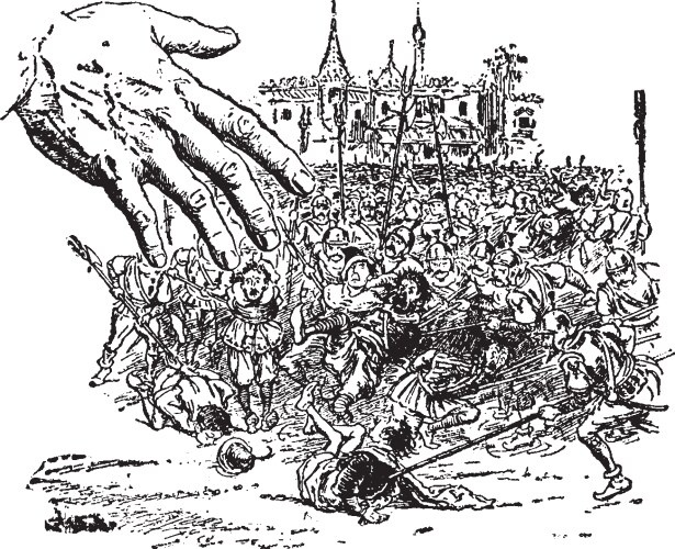 Giant hand vintage Vector Image