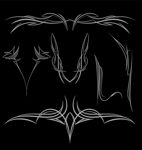 Pinecript Line Style Pinstripe vintage design line art Royalty Free Vector Image