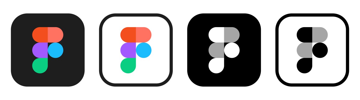 Set of different figma mobile app icons isolated Vector Image