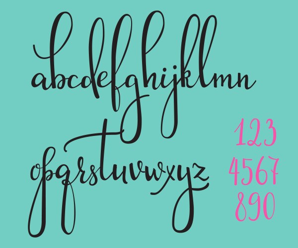Simple handwritten cursive font Royalty Free Vector Image