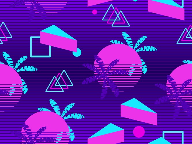 Neon cross geometric seamless pattern Royalty Free Vector