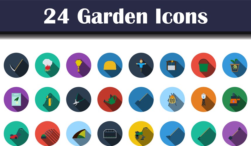 Garden icon set Royalty Free Vector Image - VectorStock