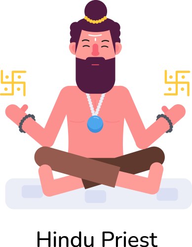 Hindu priest Royalty Free Vector Image - VectorStock