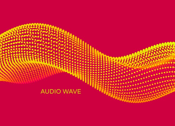 Wavy background array with dynamic particles vector image