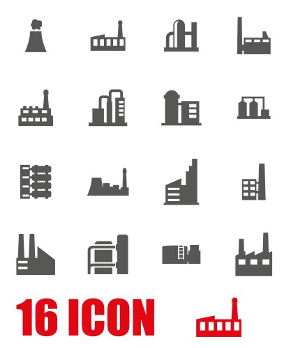 grey factory icon set vector image