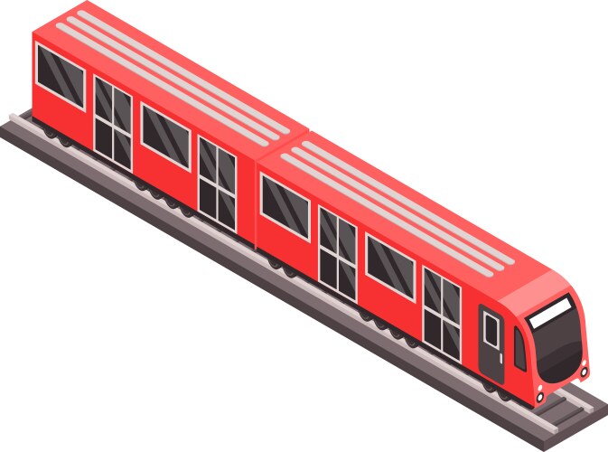 Isometric subway train Royalty Free Vector Image