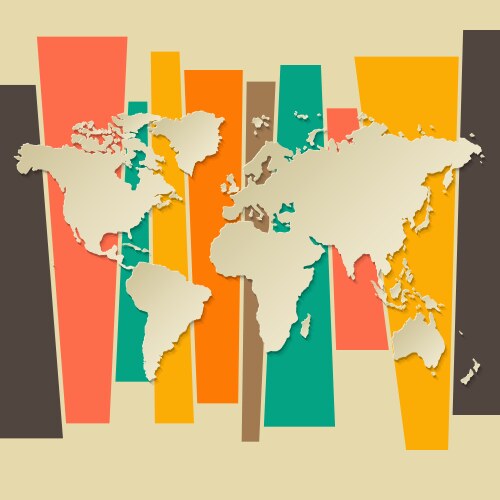 Paper world map flat icon Royalty Free Vector Image