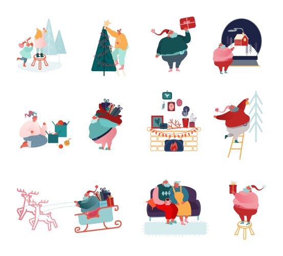 Winter Holiday Characters Vector Image