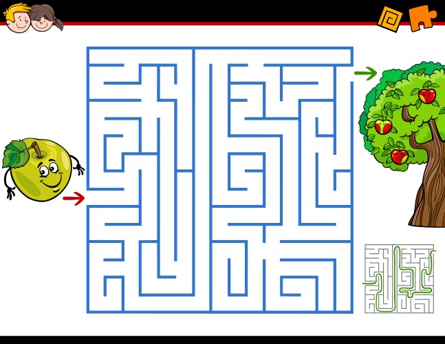 maze activity task cartoon vector image