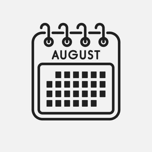 template icon page calendar month august vector image