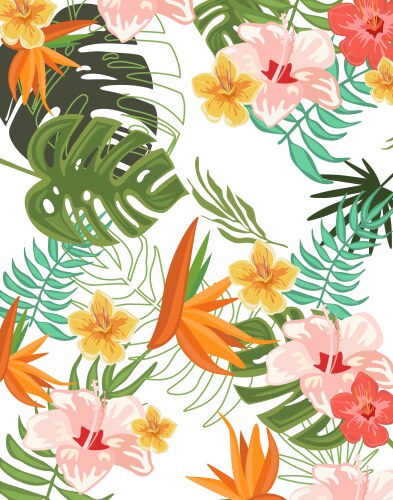 Tropical Floral Pattern Vector Image