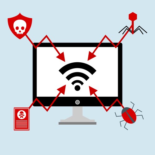 Hacker activity computeralert notification vektorbild
