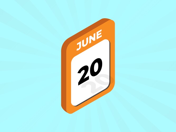 June 26 calendar days date icon Royalty Free Vector Image