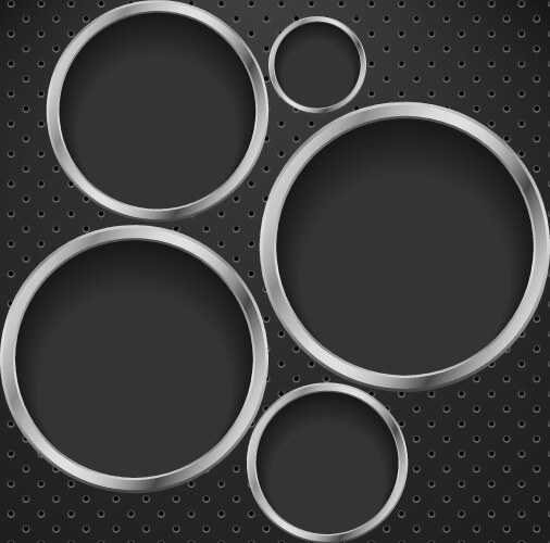 Silver metal chrome buttons set Royalty Free Vector Image