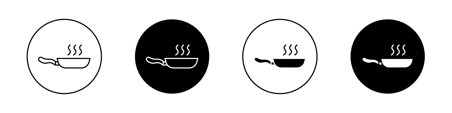 Frying pan icon set Royalty Free Vector Image - VectorStock