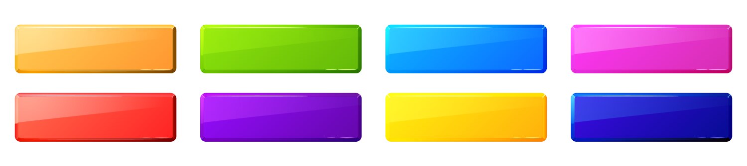 Colored rectangular web buttons vector image