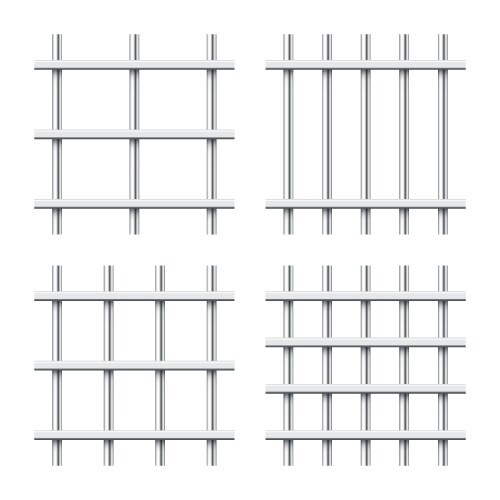 realistic shiny metal prison bars isolated vector