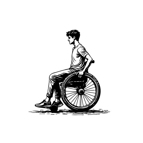 Wheelchair Portrait - Resilience Vector Image