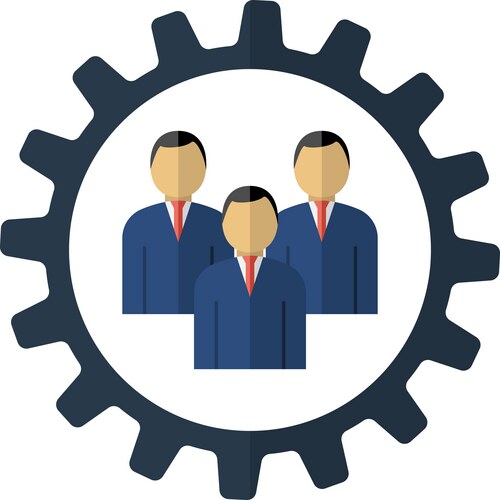 Teamwork competition icon simple style Royalty Free Vector