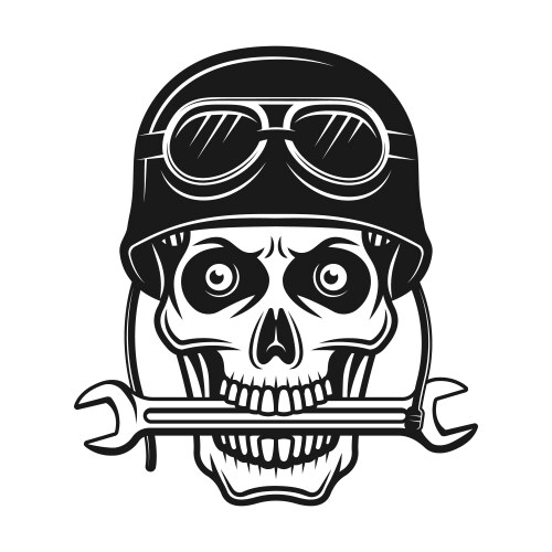 Skull with Wrench Mouth Vector Image